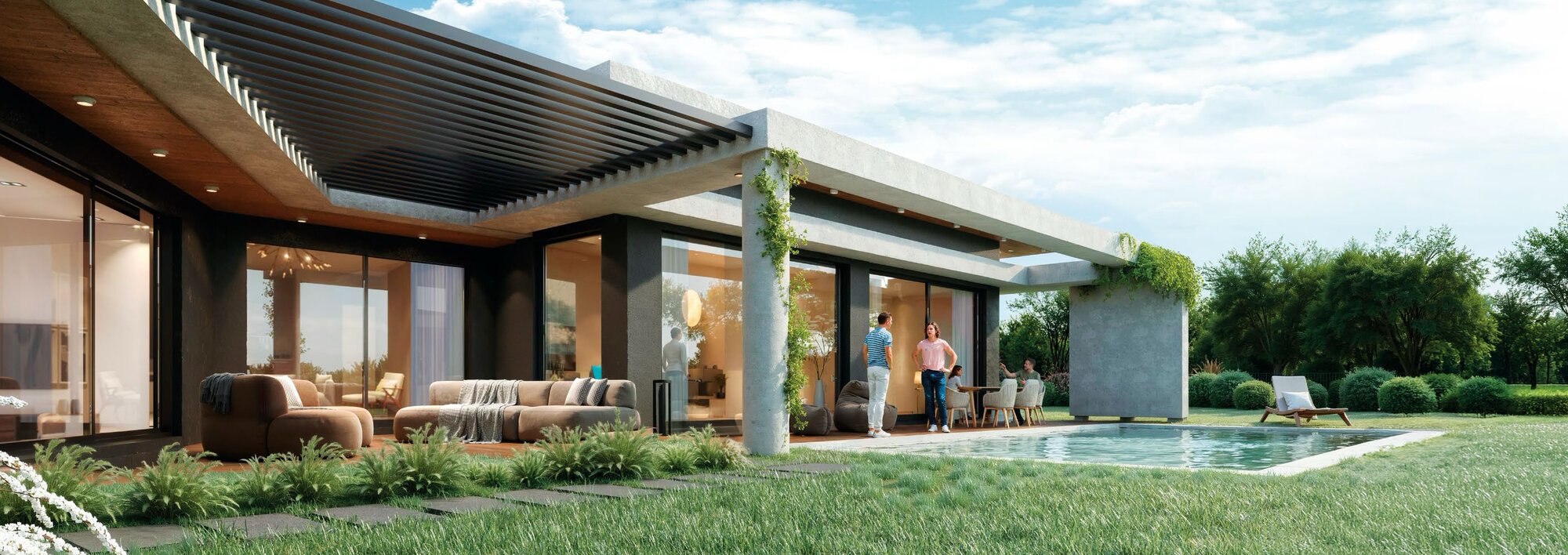 Jacaranda villa, havuz başı – akşam