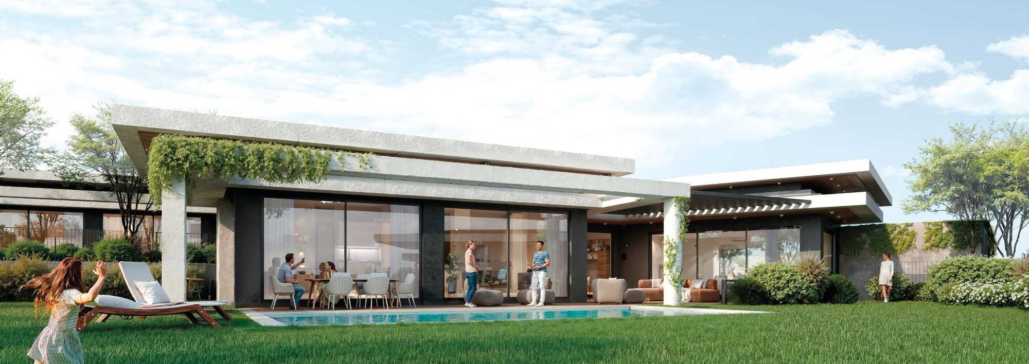 Jacaranda villa, havuz ve bahçe – gündüz