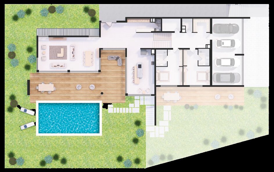 Villa Tip 1 zemin kat planı