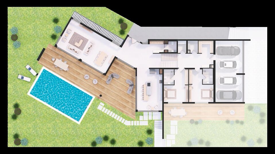 Villa Tip 2 zemin kat planı